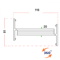Separè autostabile ALA ROLLER "TXT" - cm 716x190h (7 elementi)
