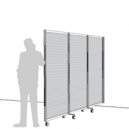 Separè a parete ALA ROTOFOOT LIGHT "alveolare" - cm 305x190h (3 elementi)