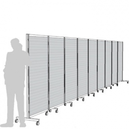 Separè autostabile ALA ROLLER "alveolare" - cm 916x190h (9 elementi)