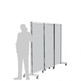 Separè autostabile ALA ROLLER "vetroplastico" - cm 316x190h (3 elementi)