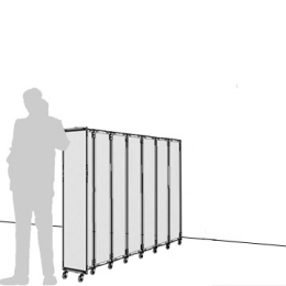 Separè a parete CLIPPER ROLLER LIGHT 30 PLUS - cm 219x140h (7+1 elementi)