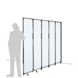 Separè a parete CLIPPER ROLLER LIGHT "vetroplastico" - cm 329x201h (5 elementi) - Separè a parete CLIPPER ROLLER LIGHT 