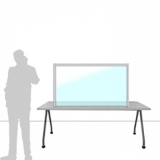 Schermo parafiato MACRO FRONT OFFICE - cm 140x80h con lastra sollevata cm 4 - Schermo parafiato MACRO FRONT OFFICE - cm 140x80h con lastra sollevata cm 4