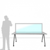 Schermo parafiato MACRO FRONT OFFICE - cm 160x60h con lastra sollevata cm 4 - Schermo parafiato MACRO FRONT OFFICE - cm 160x60h con lastra sollevata cm 4