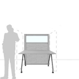 Pannello divisorio MACRO.OFX "finestrato feltro" - cm 100x140h - Pannello divisorio MACRO.OFX 