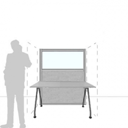 Pannello divisorio MACRO.OFX "finestrato feltro" - cm 120x160h