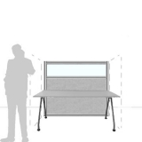 Pannello divisorio MACRO.OFX "finestrato feltro" - cm 160x140h - Pannello divisorio MACRO.OFX 