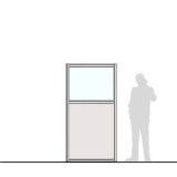 Pannello divisorio MACRO "finestrato laminato" - cm 100x200h  - Pannello divisorio MACRO 