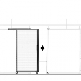 Pannello scorrevole MACRO "alveolare" - cm 100x200h completo di guida superiore / ruote / serratura e battuta di arrivo