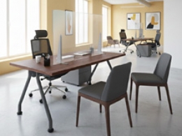 Schermo parafiato ONDESK FRONT OFFICE per front office - cm 125x75h  con morsetti tipo B