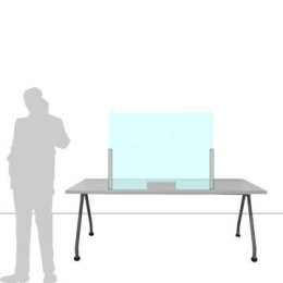 Schermo parafiato ONDESK FRONT OFFICE per front office - cm 100x75h con passacarte cm 30x10