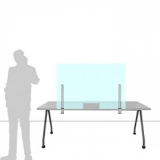 Schermo parafiato ONDESK FRONT OFFICE per front office - cm 125x75h  con morsetti tipo B - Schermo parafiato ONDESK FRONT OFFICE per front office - cm 125x75h  con morsetti tipo B