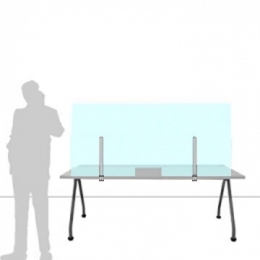 Schermo parafiato ONDESK FRONT OFFICE per front office - cm 155x75h  con morsetti tipo A