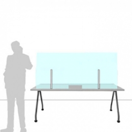 Schermo parafiato ONDESK FRONT OFFICE per front office - cm 155x75h con passacarte cm 30x10