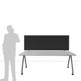 Schermo divisorio fonoassorbente TXT "desk" - con 2 morsetti tipo A - cm 200x60h - Schermo divisorio fonoassorbente TXT 