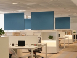 Pannello fonoassorbente sospeso TXT "leaf" - cm 180x60h