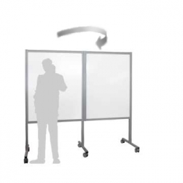 Lavagna dittico pieghevole su ruote MACRO LAVAGNA "bianca"  - cm.200x200h 