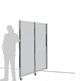 Separè a parete su ruote MACRO R. L. GRIGLIA - cm 219x212h (2 elementi)